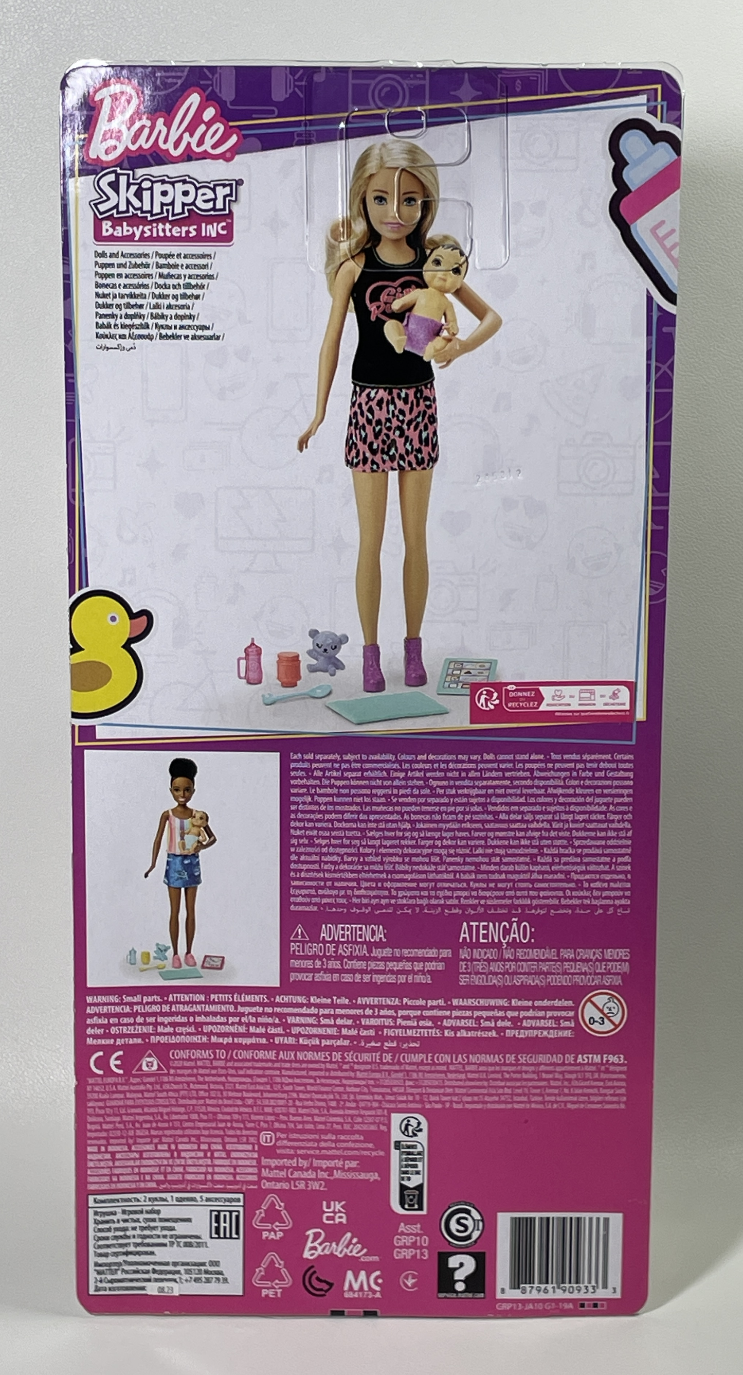 Barbie Skipper Babysitters Inc Set with Blonde Doll in 'Girl Power' Top & Baby Doll