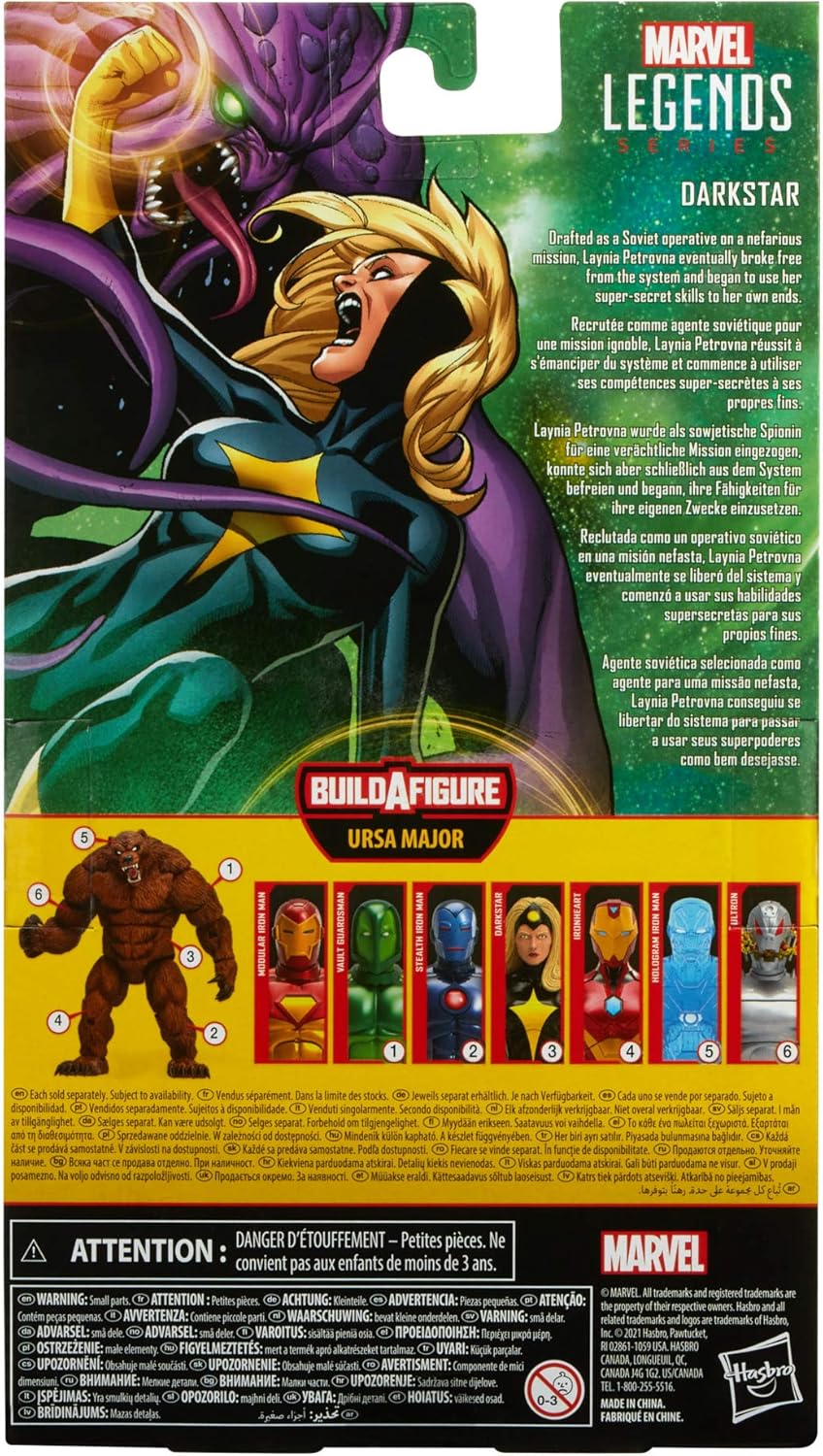 Marvel Legends Series 6-inch Darkstar Action Figure Toy with 2 Accessories and 1 Build-A-Figure Part
