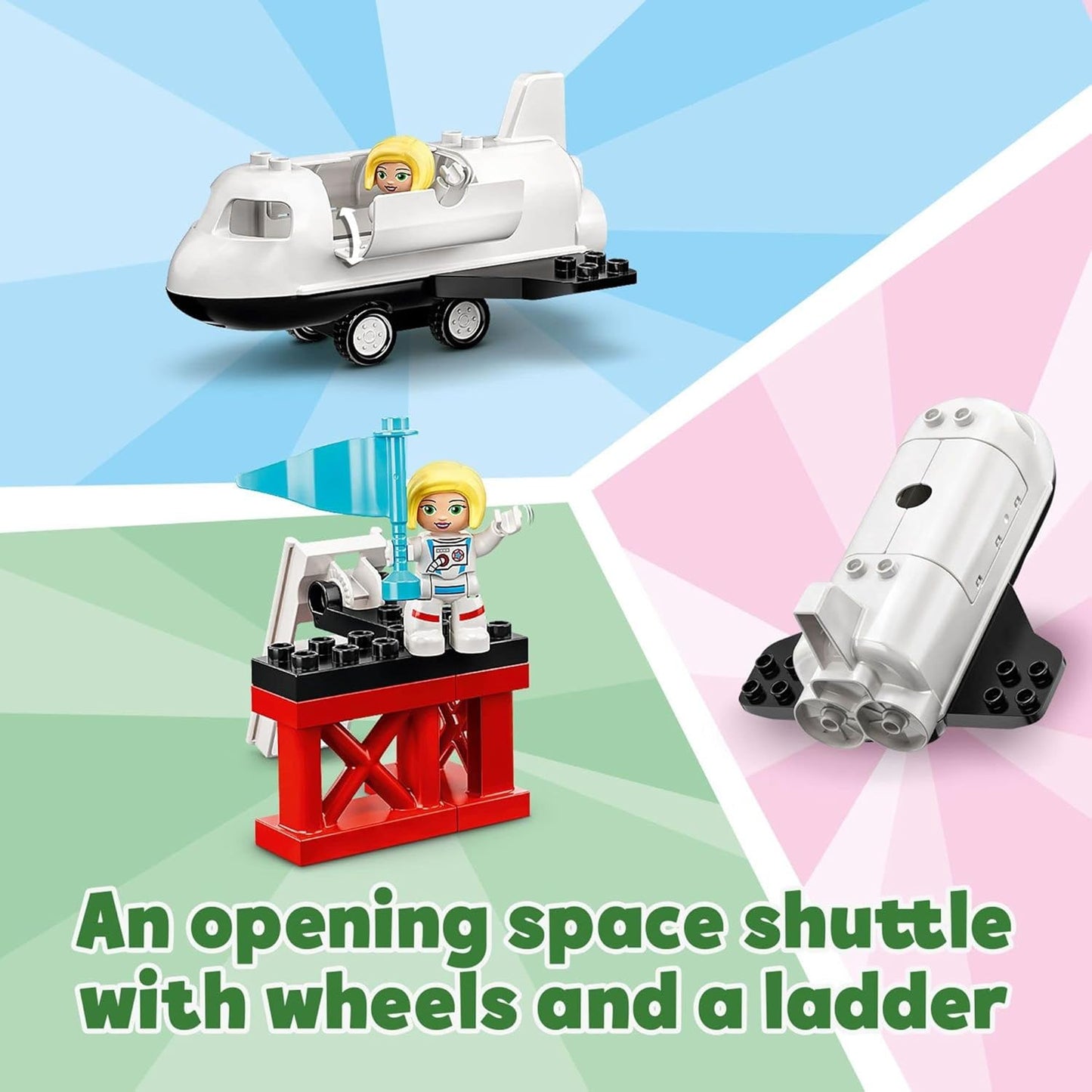 LEGO DUPLO Town Space Shuttle Mission Rocket Toy 10944, Set for Preschool Toddlers Age 2-4 Years