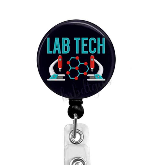 Lab Tech badge reel with microscopes