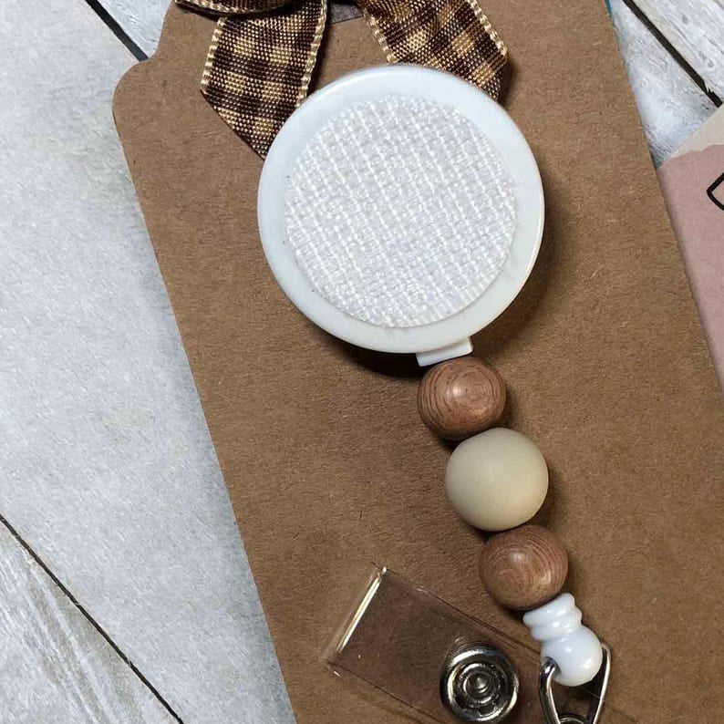 Interchangeable Badge Reel Wood and Silicone Beads