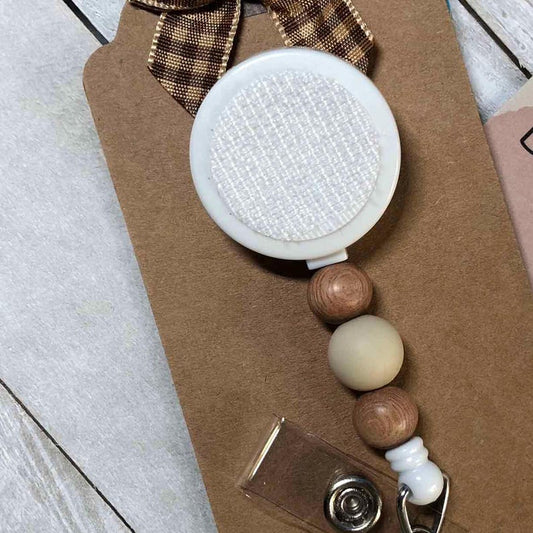 Interchangeable Badge Reel Wood and Silicone Beads