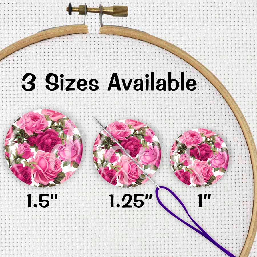 Bird Needle Minder – Double-Sided Floral Magnet for Cross Stitch, Embroidery & Sewing