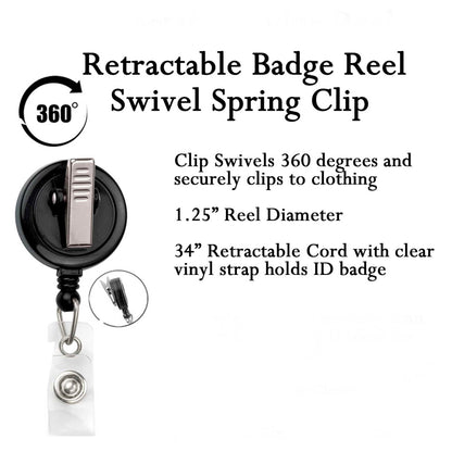 Beach Badge Reel - Summer & Tropical Design, Retractable ID Holder, Stethoscope Tag with Carabiner for Healthcare